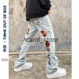 Pantalons pour hommes High Street Hip Hop Back Jeans brodés Hommes Style japonais Marque à la mode Stretch Slim Fit Micro Skinny Pantalon Coton Stitch 023 J231208