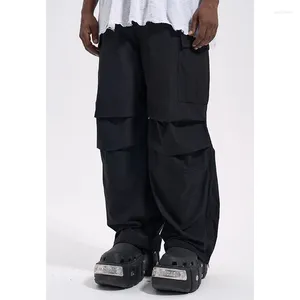 Pantalon pour hommes pantalons de genoue High Street avec de grandes poches cargo hipster brodées de skate de skate de planche à plancher paratrooper au sol