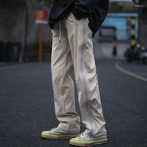Pantalon homme High Street hommes automne mode basique confortable couleur unie Harajuku Style américain rétro hommes pantalon Hip Hop fermeture éclair