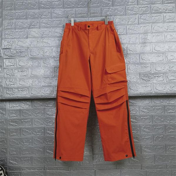 Pantalons pour hommes High Street Work Style Zipper Sports Cargo Men Summer Thin Design Loose Casual Pants