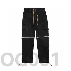 Pantalones de hombre Versión alta rhude 21ss pantalones cortos desmontables pill zipper high street drawcord pantalones de ropa de trabajo para hombres y mujeres