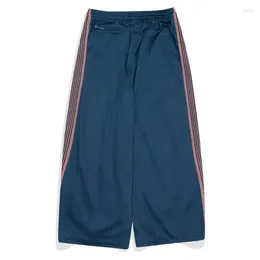 Pantalones para hombres Hip Hop AWGE Agujas anchas Pantalones de chándal Hombres Mujeres 1: 1 Pantalones de pierna Bordado Mariposa Pista de gran tamaño