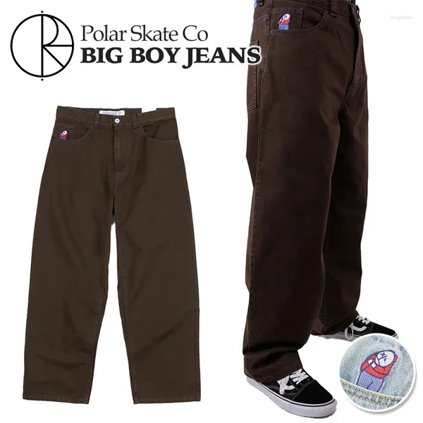 Pantalon masculin hip hop harajuku grand garçon jeans y2k skateboard gothique broderie graphique rétro haute taille masque large pantalon