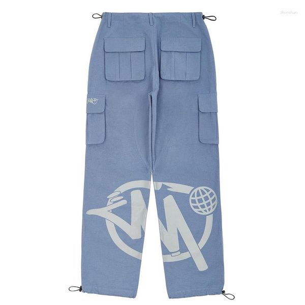 Pantalones para hombres hip hop y2k overs hombre retro jeans sueltos bolsillos de la pierna ancha de la pierna del altura del tubo del tubo del tubo recto pantalones de la calle ropa de calle