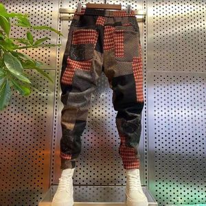 Pantalons pour hommes Hip Outdoor Street -Hop Fashion Slim Fit Grid Pant Vêtements Harem Jogging Pieds Casual Petit Pantalon