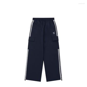 Pantalon homme Hiphop Leader Y2k femme jambe large rue rétro sport décontracté printemps/été 2023 barres parallèles lâches rayure latérale