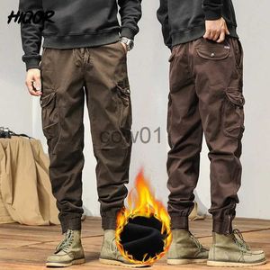 Pantalons homme HIQOR 2023 nouveau pantalon Cargo hommes hiver homme Y2k Harem pantalon tactique pour hommes en plein air polaire multi-poches coton pantalon décontracté J231111