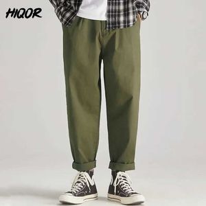 Herenbroek hiqor merk Japanse heren vrachttrein nieuw zwart casual leger groene broek jumpsuit oversized Q240429