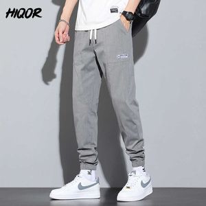Herenbroek hiqor streetwear hiphop vrachtpak heren imitate jeans lading broek elastische harembroek joggers grijze broek lente maat m4xl z0225