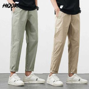 Pantalones para hombres Hiqor Summer Slim Fit Pantalones rectos 2024 Bolsa de algodón puro de alta calidad hombre Luxury Mens Casual Pants Q240525