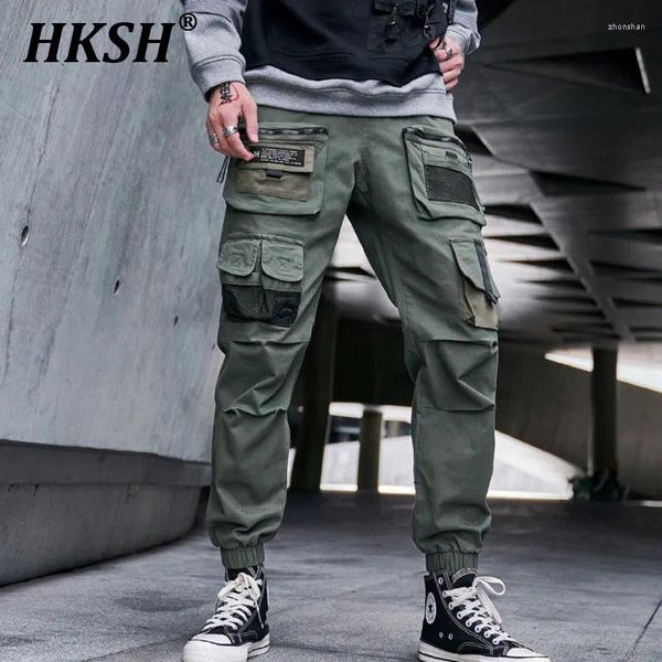 Pantalon masculin hksh darkwear cargo printemps automne high street street tendance décontractée leggings punk pantalon tactique hk0005