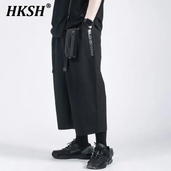 Pantalon pour homme HKSH Tide Dark Loose Cut Casual China-Chic Pantalon tactique fonctionnel droit jambe large Capris Techwear HK0328