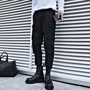 Herenbroek Holiday Casual Black Pants Men Dunne Mens Fashion Techwear Buiten Winkelen Travel Slim-Fit Punk Trousers 4 Seasons veelzijdig 230320