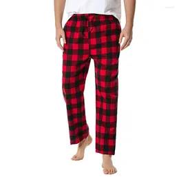 Pantalon masculin à la maison coton super doux hommes joggeurs joggeurs pantalons de survêtement en flanelle rouge noire à plaid 2024 décontracté pour mâle