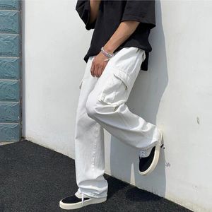 Herenbroek Hop Cargo Streetwear Men met meerdere zakken Wide Leg Style Solid Color Trousers voor ademend comfort