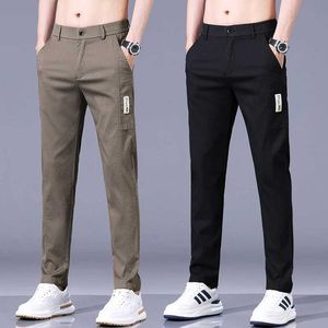 Pantalon pour hommes Hot Vendre l'été 2024 Silk glace simple et polyvalent lâche Breatte Casual et confortable pantalon pour hommes Q240525