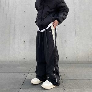 Herenbroek Houzhou Baggy broek voor mannen parachute vintage oversized joggers Harajuku streetwear zweetbroek bla brede poot broek mannelijk z0410