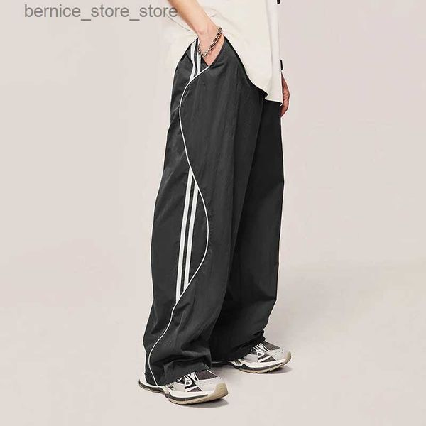 Herrenhosen HOUZHOU Baggy Hosen für Männer Fallschirm Vintage Oversize Jogger Harajuku Streetwear Jogginghose Schwarz Breite Bein Hosen Männlich Q231201