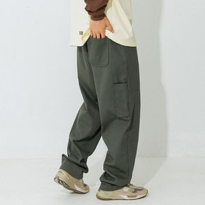 Pantalones para hombres algodón hombres casuales de color caqui pantalones de gran tamaño macho al aire libre verde negro suelto japonés japonés streetwear