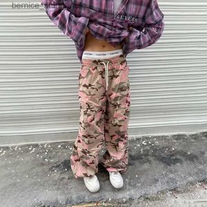 Pantalons hommes Houzhou Rose Camo Cargo Pantalon Hommes Y2K Oversize Poches Camouflage Cargo Pantalon Mâle Vêtements Mode Streetwear Hip Hop Q231201