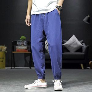 Herenpants Hybskr High street grote linnen vaste kleur heren casual broek nieuwe Japanse oversized hiphop harem pant man mannelijke broeken z0225