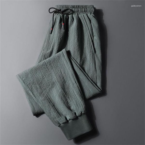 Pantalons pour hommes pantalons De survêtement en soie glacée pantalons d'été grande taille décontracté homme 2023 Style pantalons De Hombre