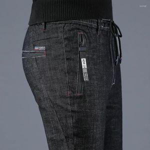 Pantalon pour hommes ICPANS Taille élastique Crayon Denim Hommes Corée Skinny Jeans Slim Fit Noir Bleu 2024 Printemps Été