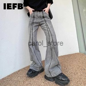 Men's Pants IEFB 2023 hommes pantalon Denim décontracté couleur unie fermeture éclair conception nouvelle mode personnalisé Streetwear pantalon droit ample 9A7897 J231208