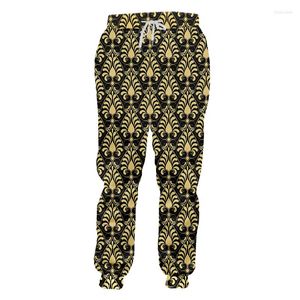 Pantalones de hombre IFPD, moda de lujo, cadena dorada para hombre, estampado 3D, Jogger Homme Royal Baroque de talla grande, ropa deportiva informal para trotar