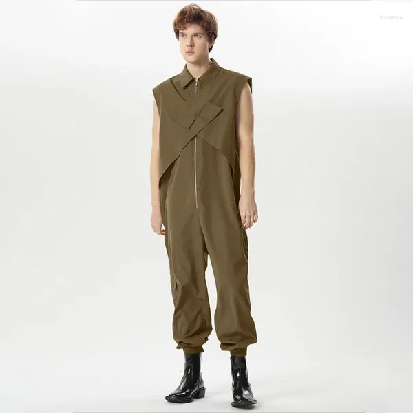 Men's Pants Incerun 2024 American Style Men Design Cross Design Evercleu Jumpsuits Casual bien ajustado Male Soless Solevess Mompers S-5XL