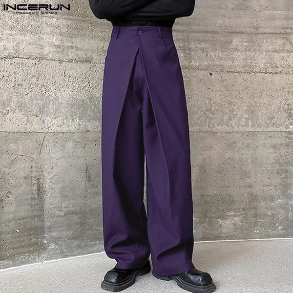 Pantalon masculin Incerun 2024 CORÉANT STATERIE MENSERS MENSERS plissé Double Design Streetwear Streetwear Male Pantalons S-5XL Male