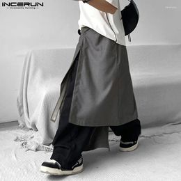 Pantalon masculin inccerun 2024 jupes de style coréen personnalité de la mode irréguliers long mâle décontracté pantalon de semestre lâche s-5xl