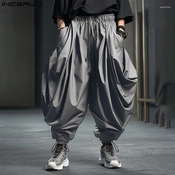 Pantalon pour hommes Incerun Hommes irréguliers couleur unie de couleur élastique joggers pantalons lâches streetwear 2024 harem décontracté.