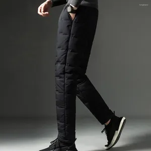 Pantalon isolé pour homme, rembourré thermiquement, avec taille élastique, poches souples, résistant au froid, coupe-vent, grande taille pour l'automne, hiver