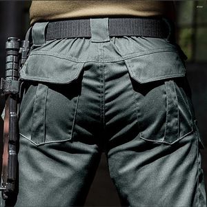 Pantalon masculin IX5 Tactical Men Ripstop Cargo étanche Multi-poche élasticité Joggers de chasse à l'extérieur CS Trip Pantoure