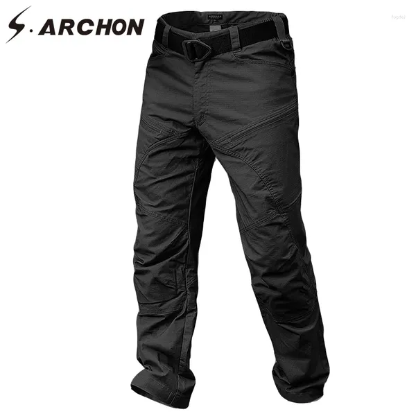 Pantalones para hombres ix8 senderismo de senderismo impermeable hombres de carga militar soldado del ejército us swat combate hombre de bolsillo algodón a prueba de viento táctico