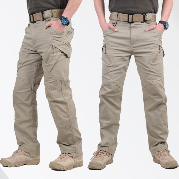 Pantalones de hombre IX9 Ciudad Pantalones tácticos militares Hombres SWAT Combat Army Pantalones Casual Hombres Senderismo Pantalones Pantalones al aire libre Cargo Pantalones impermeables 5XL 230512