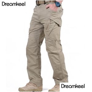 Pantalons pour hommes Ix9 City Tactique Hommes Cargo Workwear Vêtements Pantalons Sport Beaucoup de poches Stretch Coton Track Y Drop Livraison Vêtements Clo Dhkg4