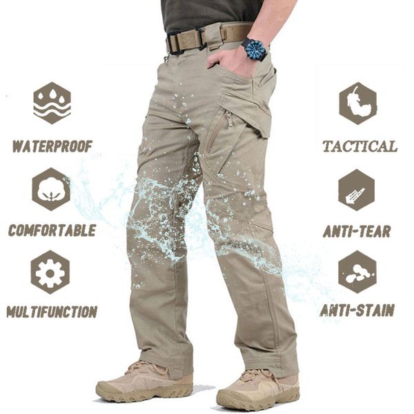 Pantalones para hombres IX9 City Pantalones tácticos impermeables Hombres SWAT Pantalones militares de combate Pantalones casuales para hombres Pantalones de senderismo Pantalones al aire libre Pantalones militares de carga 230406