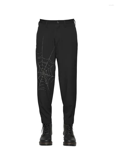 Pantalons pour hommes Japon Design Style Unisexe Cobweb Pantalon à jambe large Owen Pantalon Dark Casual pour hommes Vêtements Femmes