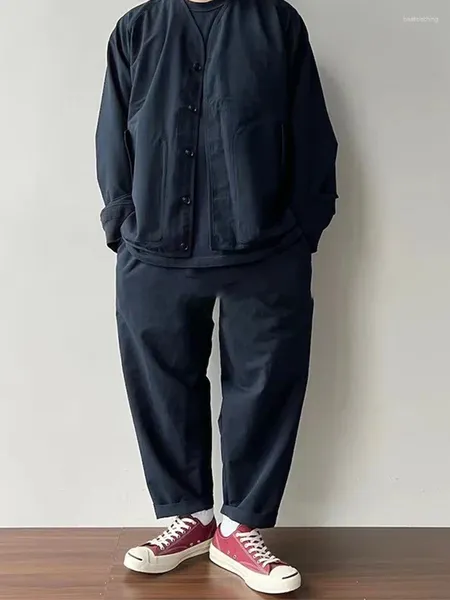 Pantalon pour hommes japonais décontracté coupe ample City Boy Poelectron séchage rapide effilé recadré streetwear
