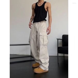 Herenbroek Japanse cityboy zware katoen overalls wide been European en American Street High Taille Slim Hiphop Big Mouth Bag Fashion