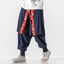 Herrenhosen, japanische Mode, Samurai-Kleidung, Herren-Yukata, Übergröße, traditionelle Kimono-Hose, Herbst-Winter, lässig, Harajuku, lässige Streetwear, Z0225