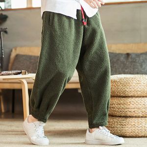 Pantalones de hombre Moda japonesa Cálido Lana de cordero Harem Tamaño de calle Engrosado Jogging Casual Home Sleep 230202