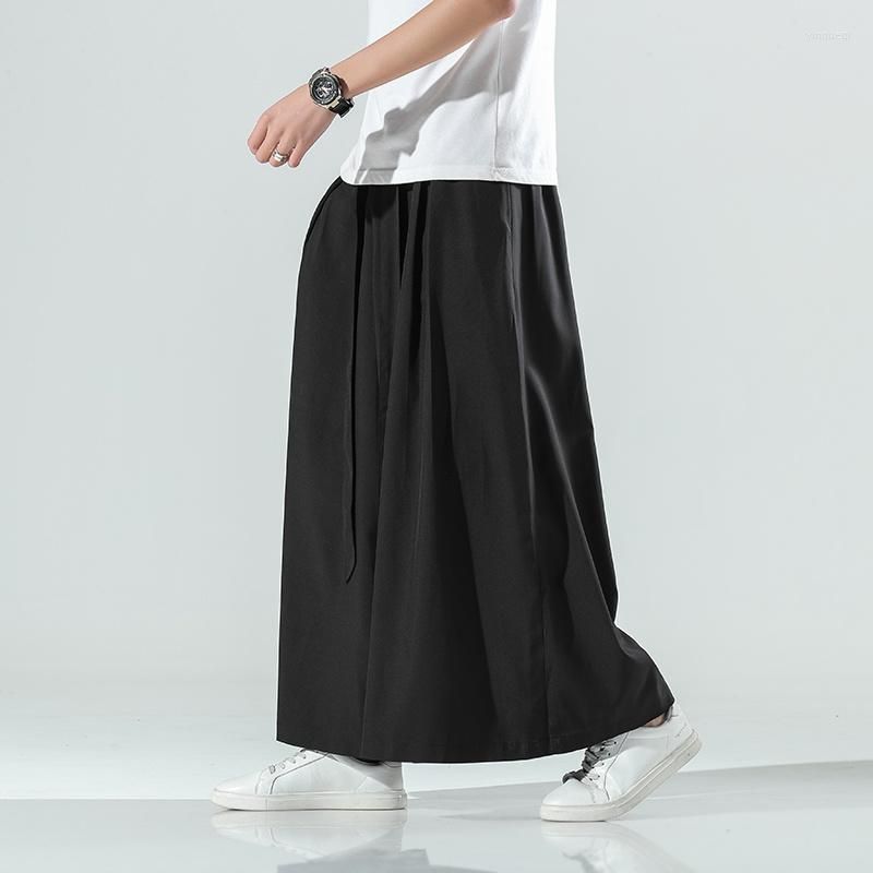 Pantalon pour hommes japonais hakama harajuku kimono plus taille occasionnelle large vestiges de style chinois hanfu tang costume