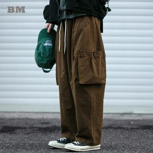 Pantalon masculin japonais de haute qualité baggy pour hommes vêtements streetwear coréen pantalon à jambes droites harajuku cargo décontracté mâle