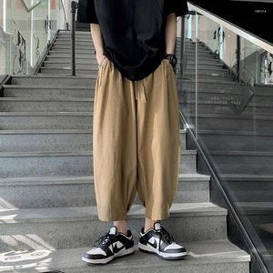 Pantalon masculin rétro japonais harem été décontracté pantalon large pantalon à neuf pantalon à neuf points pantalon masculin vêtements