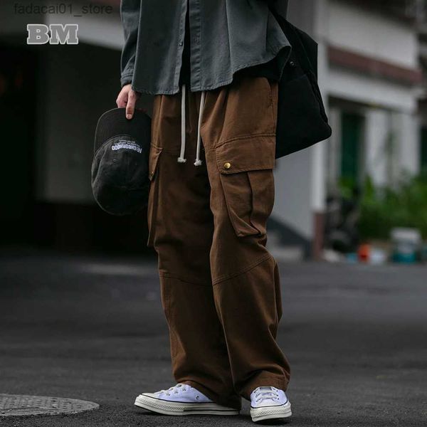 Pantalones para hombres Ropa informal japonesa Pantalones cargo casuales de alta calidad para hombres Ropa Harajuku Pantalones vintage Tendencia coreana Pantalones sueltos Harem Q240305