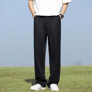 Pantalones para hombres estilo japonés pantalones pantalones de chándal con piernas ancho con bolsillos laterales para entrenamiento gimnasio cintura elástica