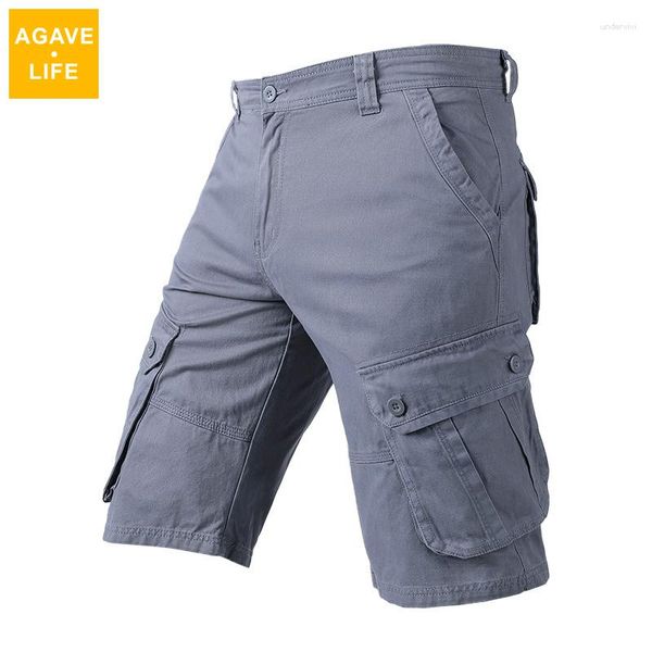 Pantalones de hombre Pantalones cortos de estilo japonés Casual Army Mliitary Short Men Summer Cotton Straight Multi Pocket Cargo Pantalones